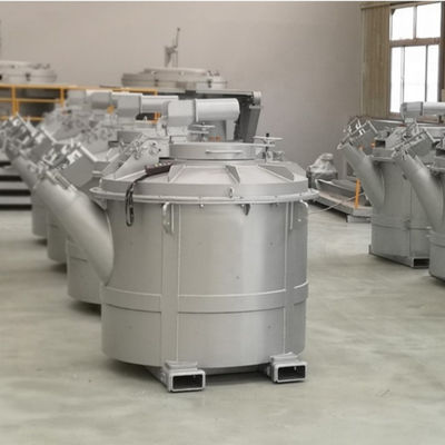 Hoge capaciteit 1200 kg gesmolten aluminium overbrengingsladders voor smeltinstallaties in zilveren kleur