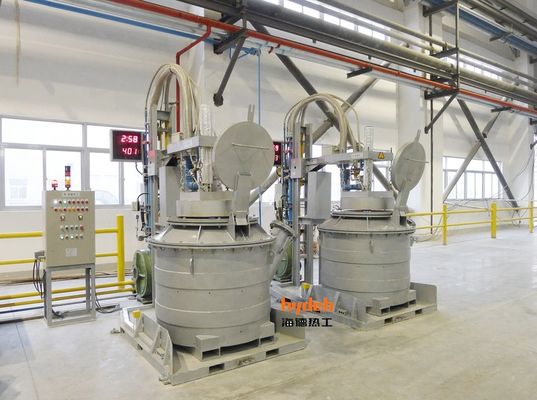 1500 KG gesmolten aluminium overgietladels met een verwarmingstemperatuur van 900°C