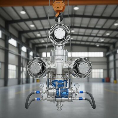 Aantal rotoren 3 Rotary Flux Injector aangedreven door compressielucht N2 en opheffing door kraan voor geoptimaliseerde industriële vloeistofinjectie