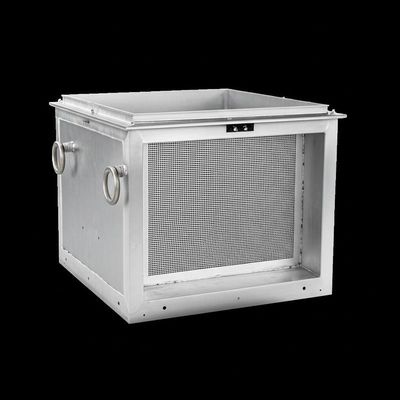 Duurzame aluminium vloeistoffiltratiebox met afmetingen van 17''*17''*1 plaat en gootafmetingen afhankelijk van de debiet