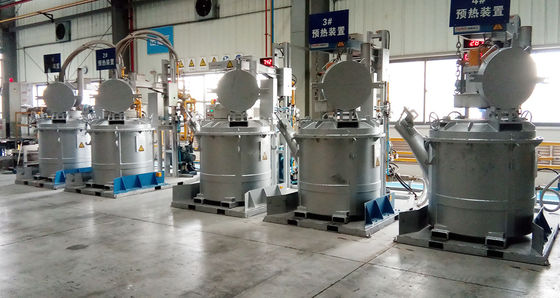 1000 kg capaciteit gesmolten aluminium overbrengingsladders voor lage oppervlaktetemperatuurverhoging